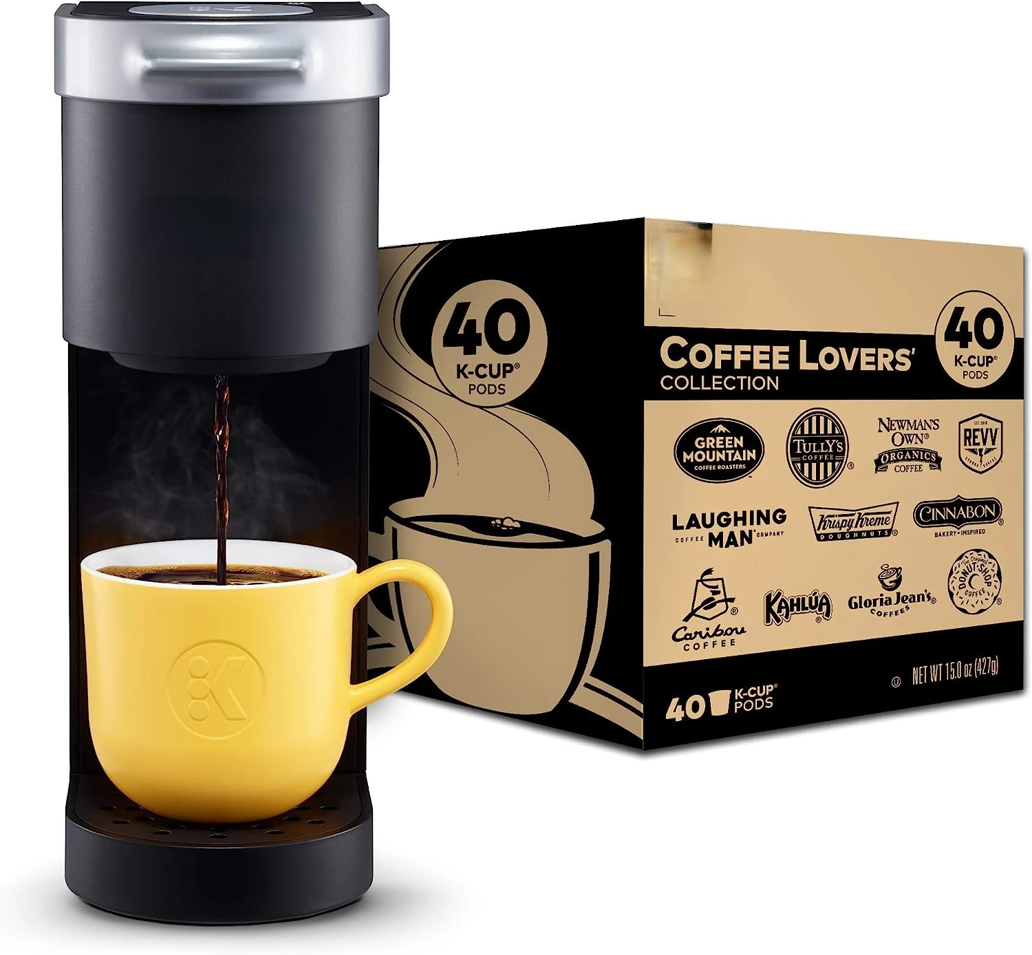 

Coffee Maker, Black with Coffee Lovers' 40 Count Variety Pack Coffee Pods