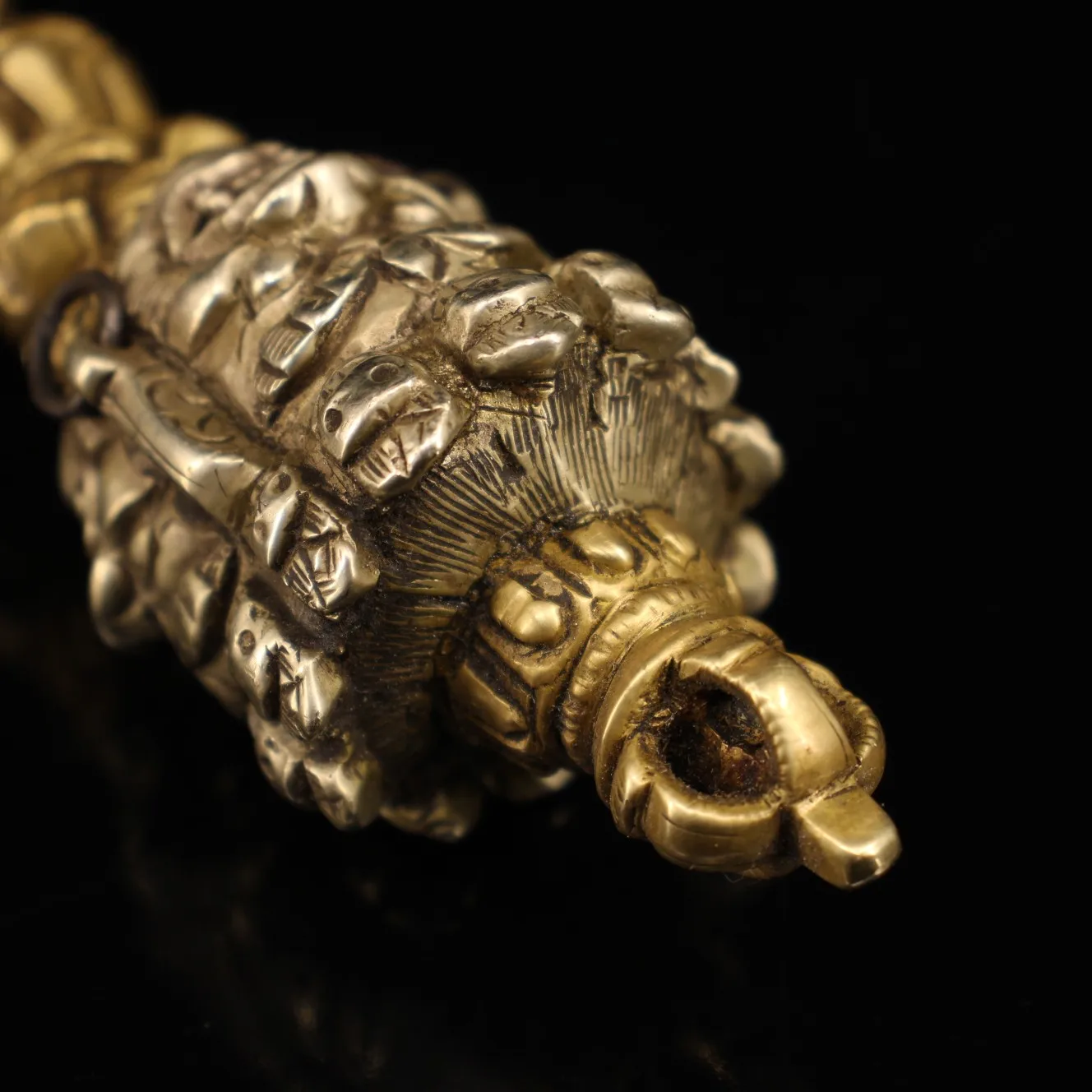 11-дюймовая коллекция тибетского храма старая бронза позолоченная киноварь