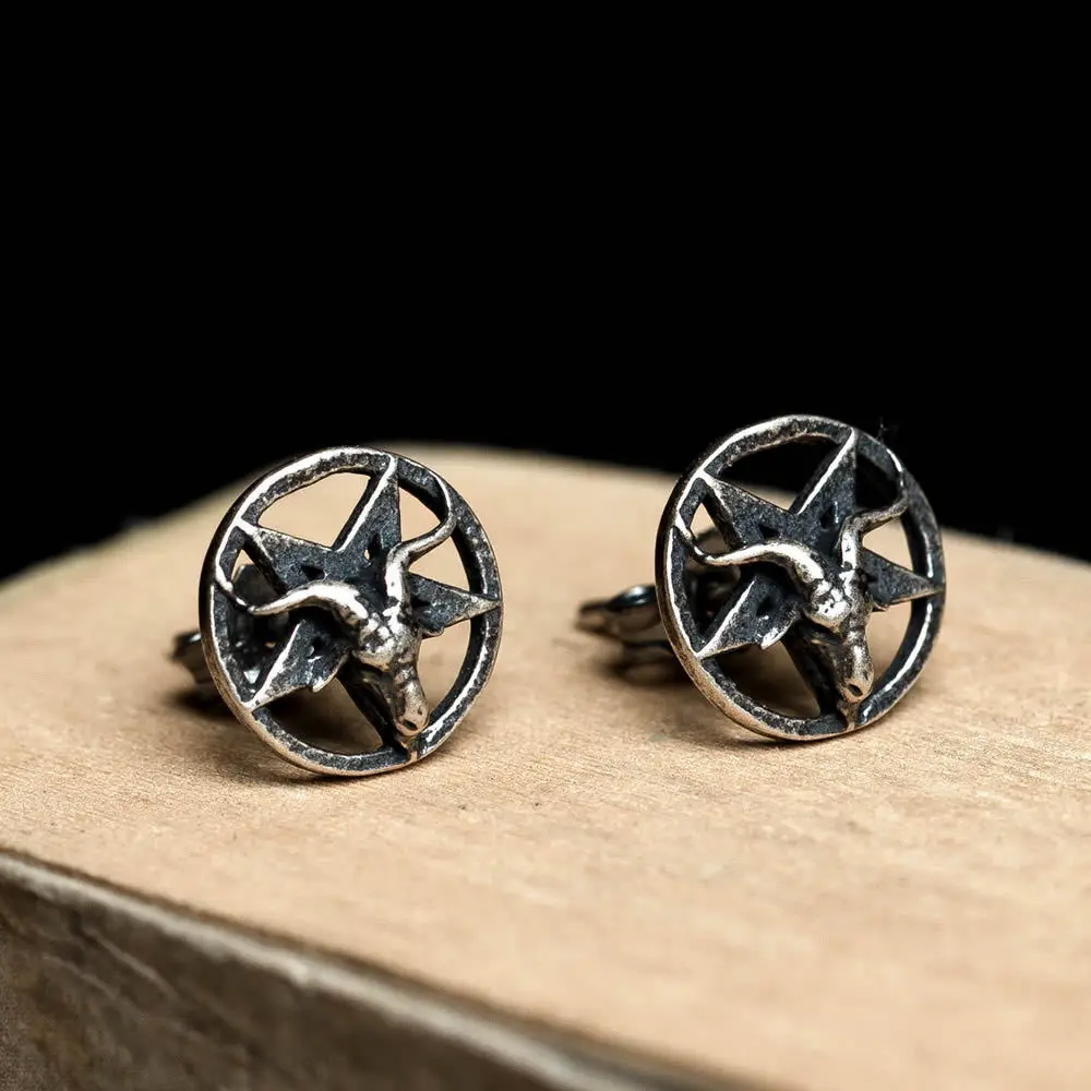 

2022 New Cthulhu Pentagram Sheep Head Earrings for Woman Punk Hip-hop Devil Marks Stud Earrings Jewelry Wholesale Gift Charm