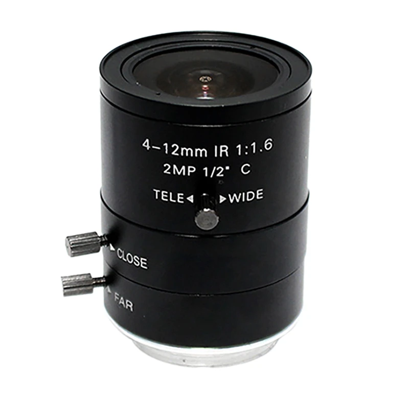 

Top Deals 2MP Camera Lens 4-12Mm F1.6 C-Mount 1/2 Manual Aperture Lens Industrial Lens For Photographic Equipment