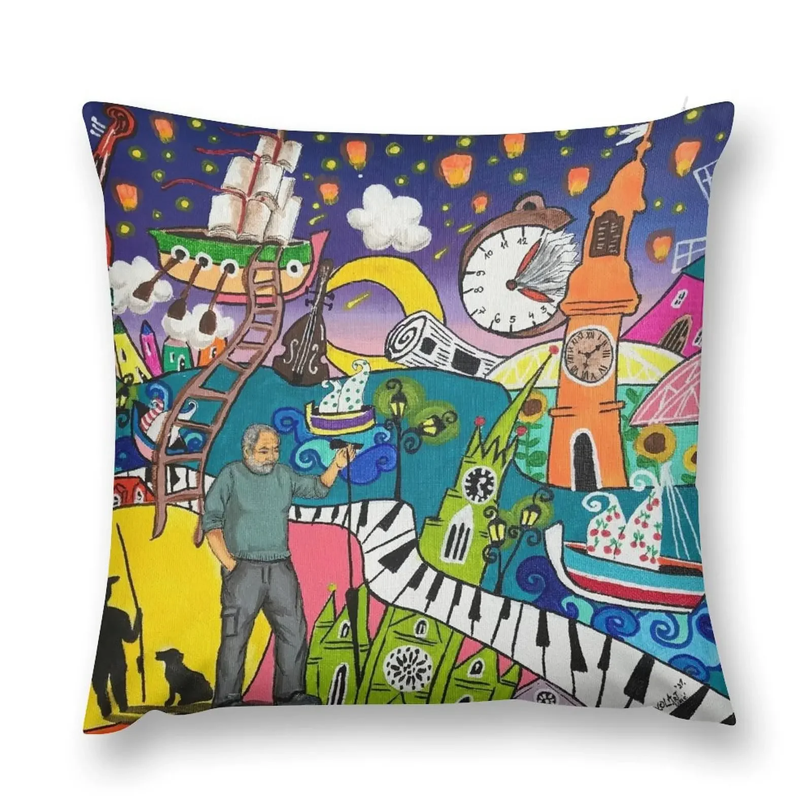 Djordje Balasevic Noc kad sam preplivao Dunav Декоративная подушка Рождественские чехлы Наволочка