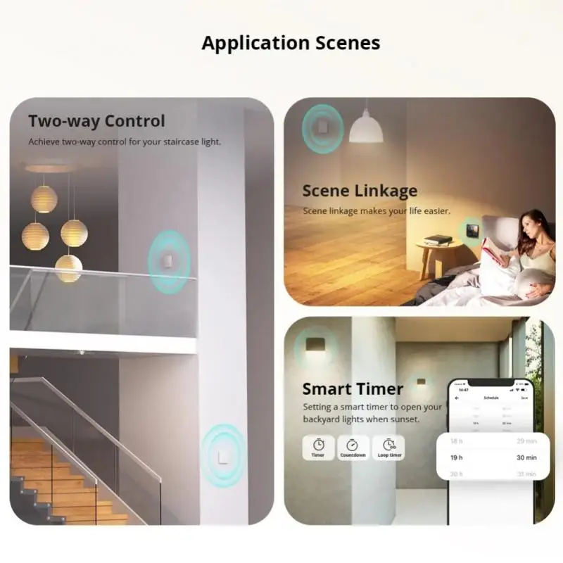 Умный переключатель SONOFF ZBMINI L2 ZigBee работает с приложением EWeLink голосовое