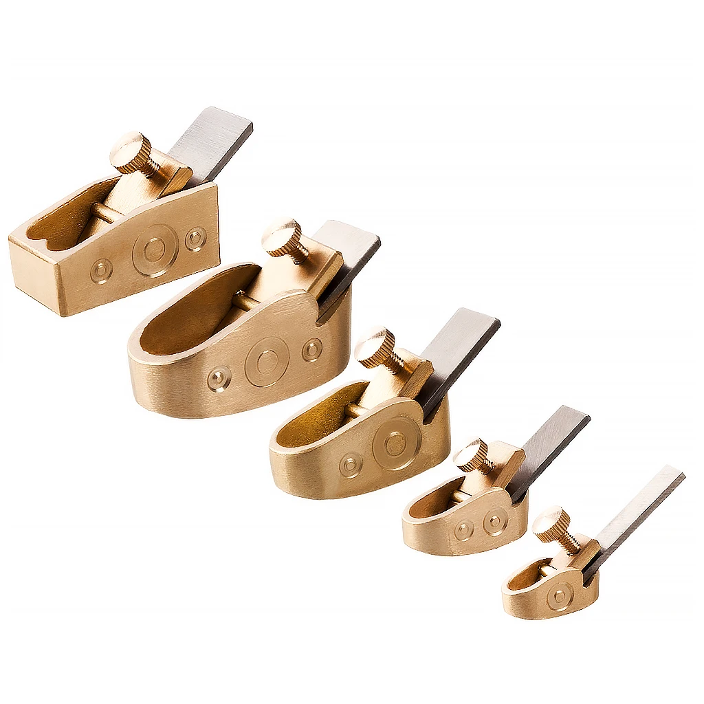 LOMMI Violin Plane Set 5pcs Finger Plane Cutter 8-16mm Blade Width For DIY Violin Viola Cello Wooden Instrument Gold-plated
