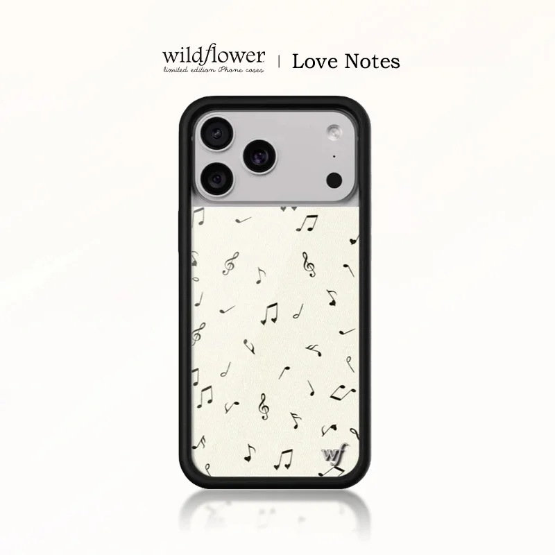 Фото Чехол для телефона Wildflower Love Notes для iPhone 17, 16, 15, 14, 13, 12, Pro Max Plus WF, противоударный чехол с музыкальной нотой, чехол №2