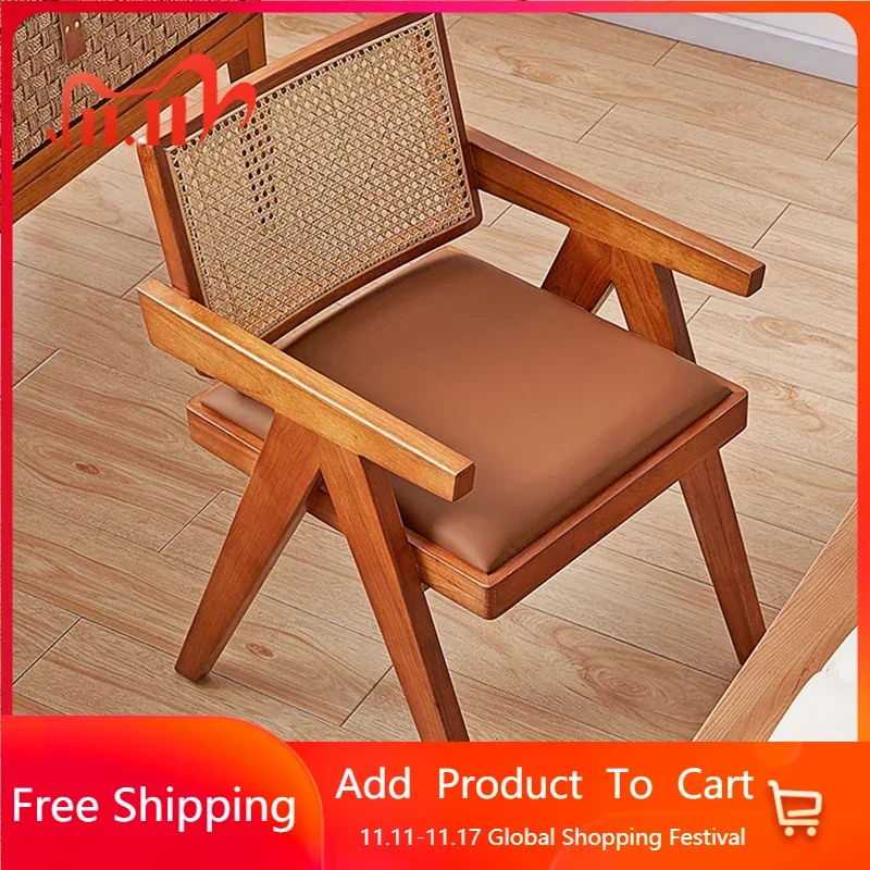 

Wooden Minimalist Chair Modern Dining Designe Relaxing Ergonomic Chair Living Room Office Chaise Lounge Garden Furniture Legs
