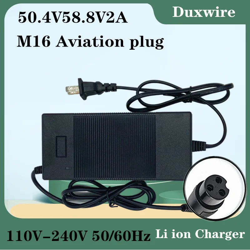 Duxwire Lithium Battery Charger Output 58.8V 2A Use For Electric Cycle
Li ion Power Pack Aviation M16 Plug