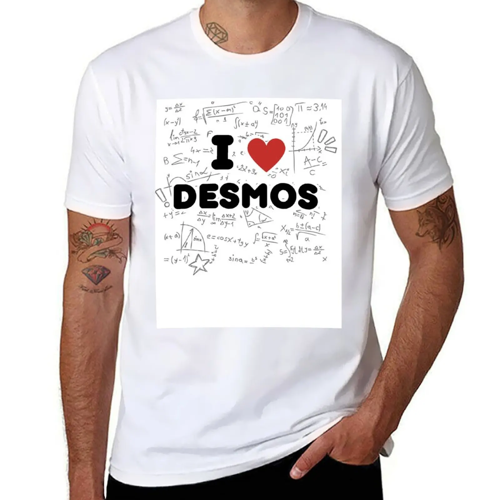 Официальная футболка I LOVE DESMOS с аниме Louboutins незаменимая графикой мужские