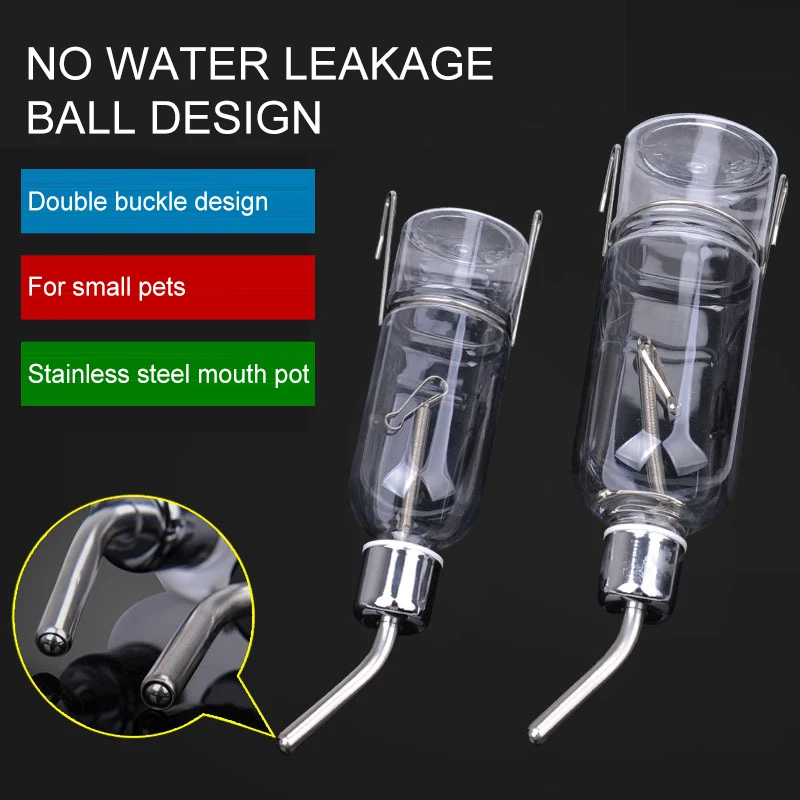 

Water Fountain Stainless Steel Hamster Water Feeder Squirrel Bottle Feeder Chinchilla Drinking Fountains Accessories for Rabbits