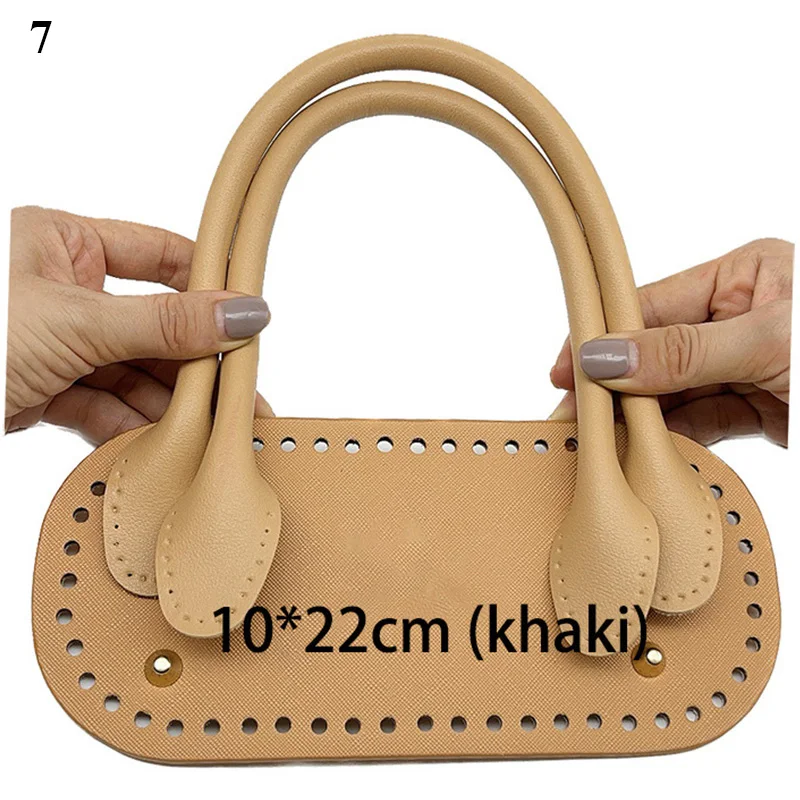 Handmade Handbag Shoulder Strap Hollow Woven Bag Set Bucket Bag Leather with Bag Bottom Belt with  Bag Handle for DIY Handbag