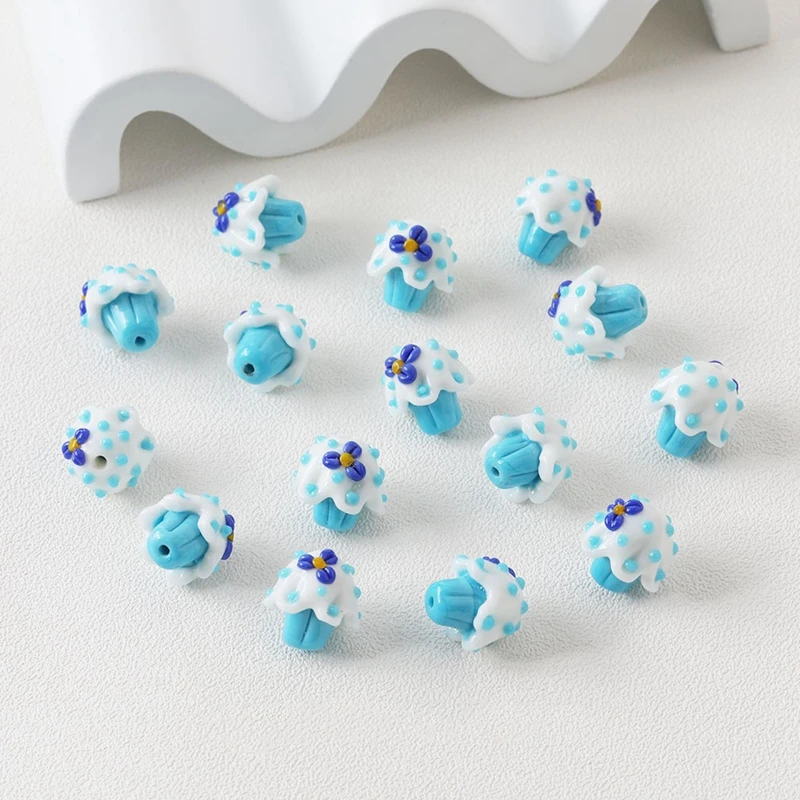 Стеклянные кулоны в форме торта 2 шт.