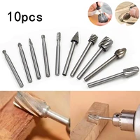 10pcs hss titanium dremel routing wood rotary milling rotary file cutter woodworking carving carved knife cutter tool wood drill