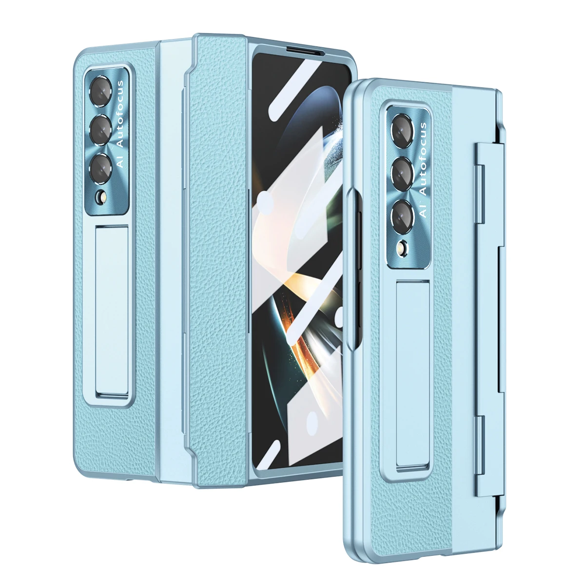 

Портативный кожаный чехол с откидной ножкой для телефона Samsung Galaxy Z Fold4 складной 4 складной D3 складной 3 Закаленное стекло пленка для Samsung Fold4