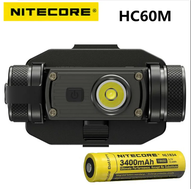 

Nitecore HC60M Helmet Lamp 1000Lm CREE XM-L2 U2 LED Rechargeable Helmet Light Waterproof Travel Outdoorg NVG Mountable Headlamp