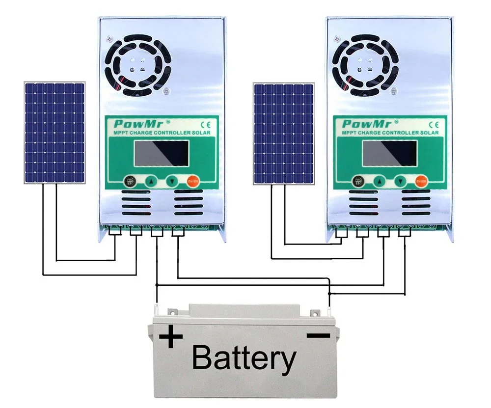 Контроллеры заряда солнечных батарей PowMr 60A MPPT 12/24/36/48 в авто 150 PV ЖК-дисплей