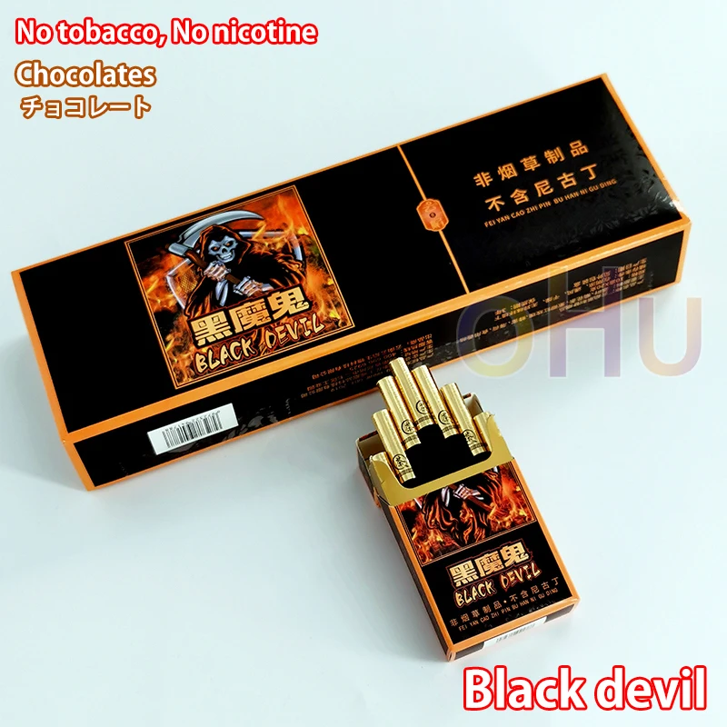 Новый черный дьявол шоколад чай сигарета тонкий женский здоровый без никотина