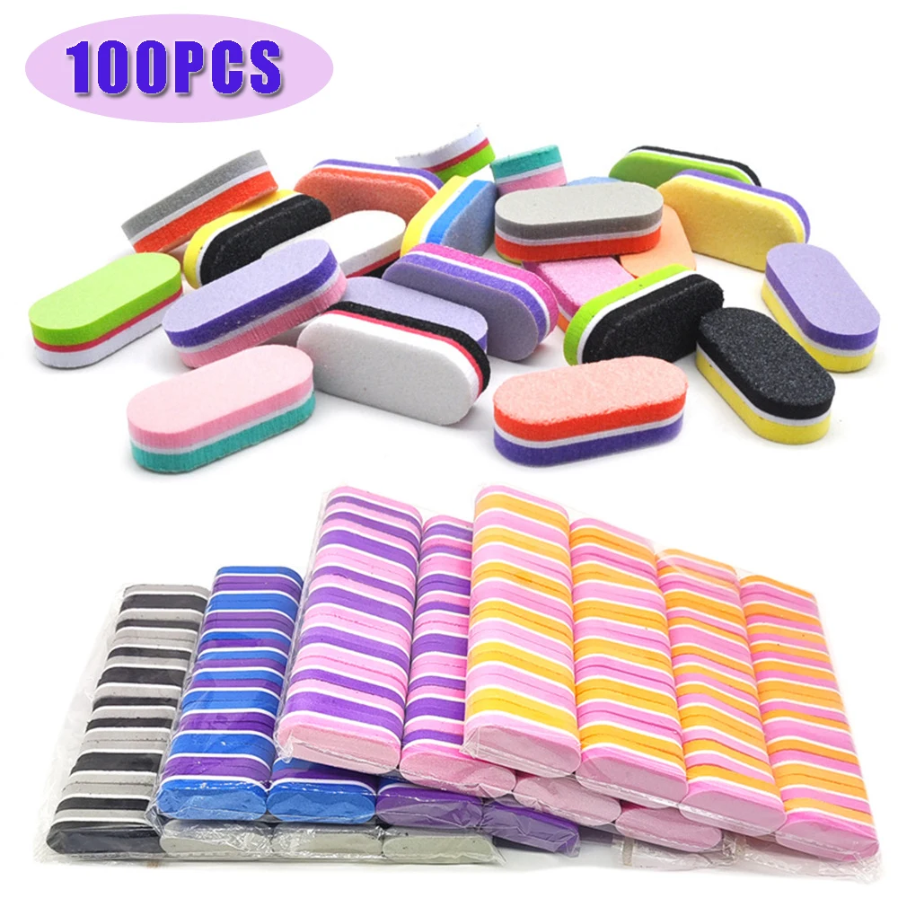 

Bulkle Mini Nail File Blocks Double-sided Colorful Sponge Nail Polish Sanding Buffer Nails File Polishing Manicure Tools UD3&-Ej