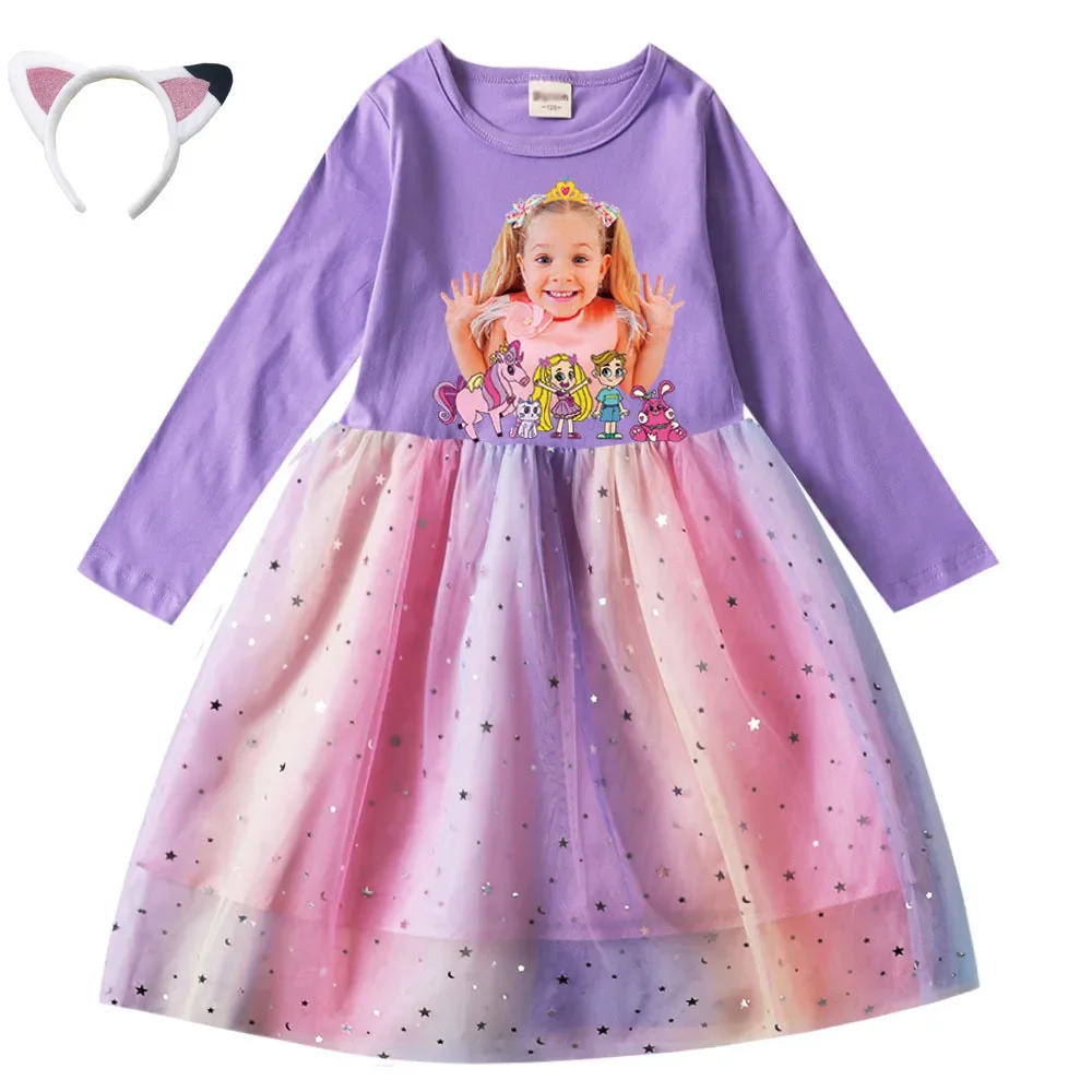 

Diana and Roma Show Clothes Kids Long Sleeve Dress Baby Girls Casual Dresses Children's Boutique Wedding Party Princess Vestidos
