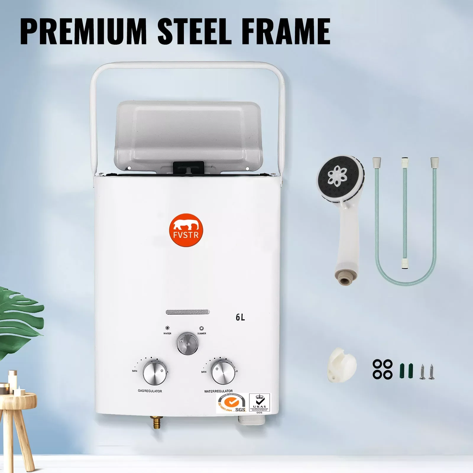 

-Мгновенный безрезервуарный нагреватель горячей воды Carvn 6 л/мин, бойлер + душевая головка, сжиженный газ 12 кВт, бытовая техника