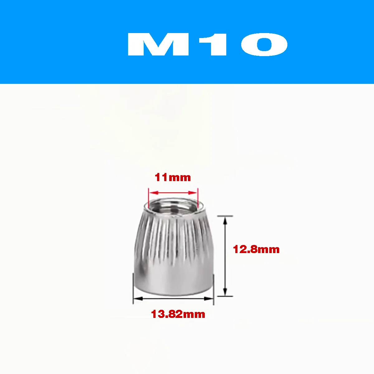 304 конусная рифленая гайка из нержавеющей стали