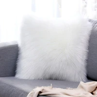 nordic double sided plush cushion cover 4545 cm solid color soft pillow case decorative for sofa bed throw pillows home decor