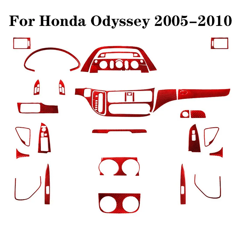 

For Honda Odyssey 2005 2006 2007 2008 2009 2010 Car Carbon Fiber Red Stickers Car Interior Decorative Accessories