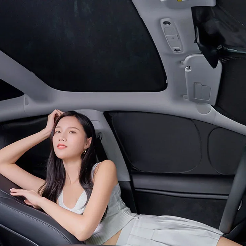 Фото Для Tesla Model 3Y передний и задний люк, солнцезащитный козырек на окно, автоматическая крыша, лобовое стекло, просвет, солнцезащитный козырек, солнцезащитные козырьки, аксессуары №3
