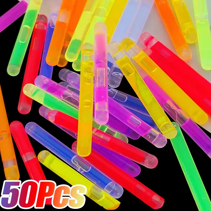 

50/10 шт., разноцветные светящиеся палочки