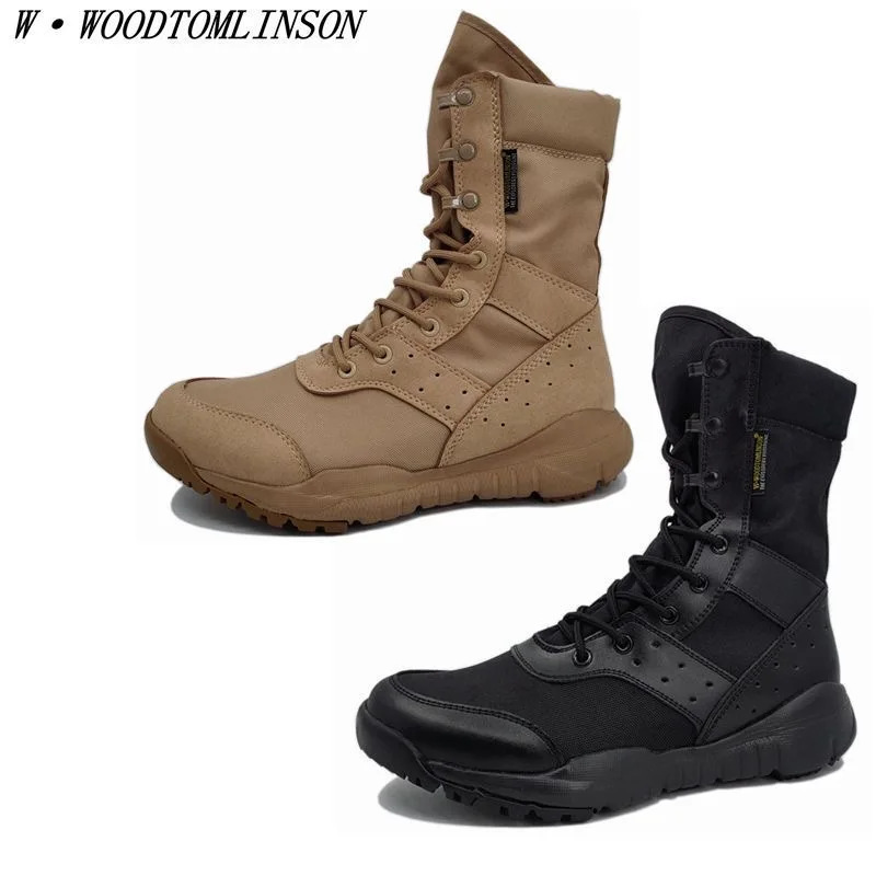 

Hot Military Men Boots Fashion Army Combat Boots For Mens Plus Size 45 46 Combat Shoes Man Anti Slip Tactical Training Boots