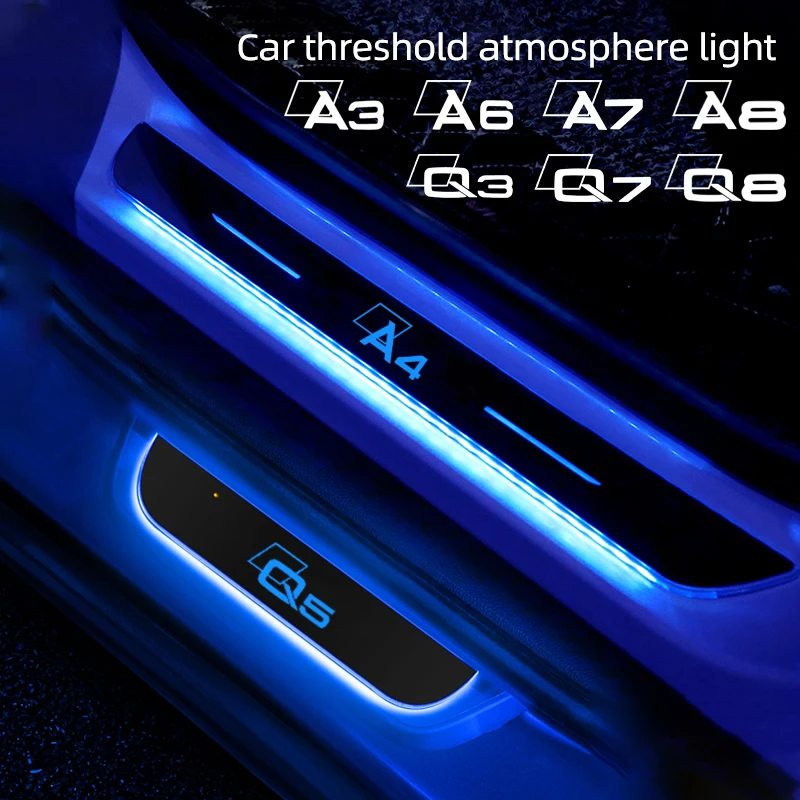 

USB Power Moving LED Welcome Pedal Car Scuff Plate Door Sill Light For Audi A1 A3 A4 A5 A6 A7 A8 Q2 Q3 Q5 Q7 Q8 Car Accessories