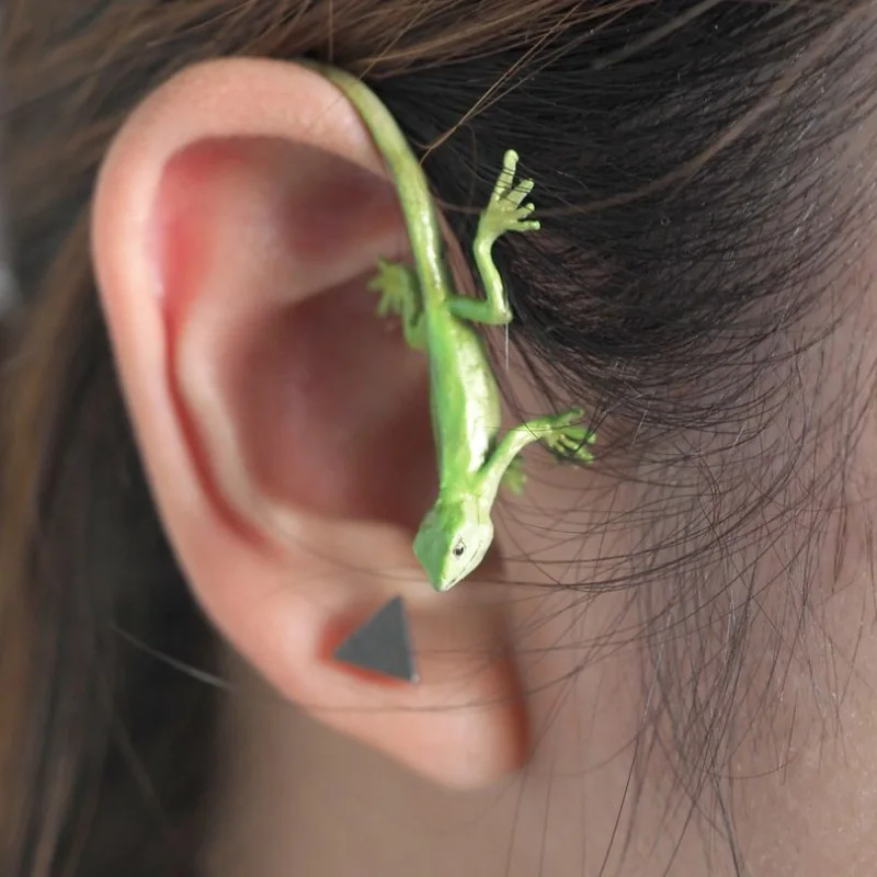 

S3316 Fashion Jewelry Single Piece Earring Ear Cuff No Hole Ear Clip Ear-hook Retro Lizard Ears Hang Earrings