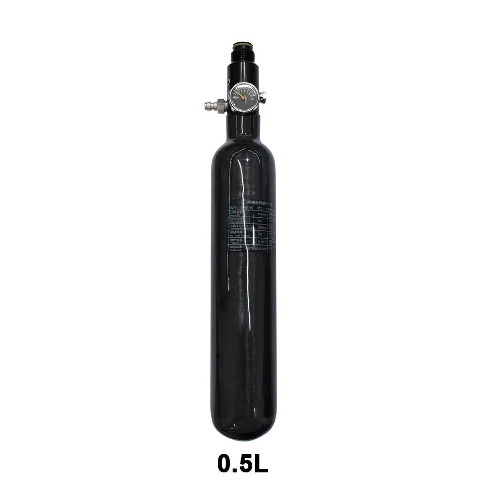 

0.5L 4500Psi 300Bar Air Tank Carbon Fiber Cylinder Pcp HPA Paintball Fill Station Rifle Gun Charging Valve Regulator M18*1.5