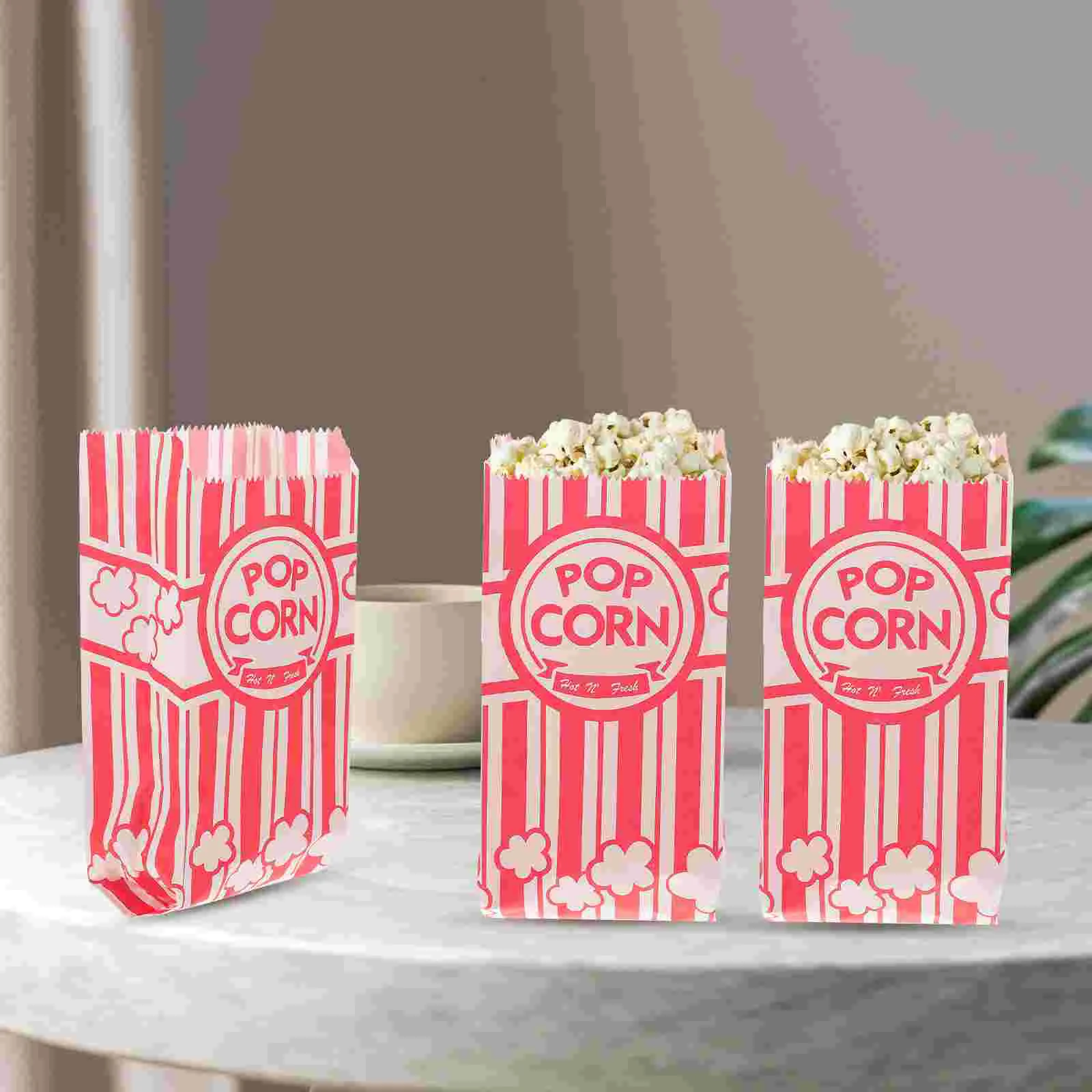 

50 Pcs Popcorn Cups Disposable Paper Bag Bulk Individual Bags Snack Containers Packets Accessory