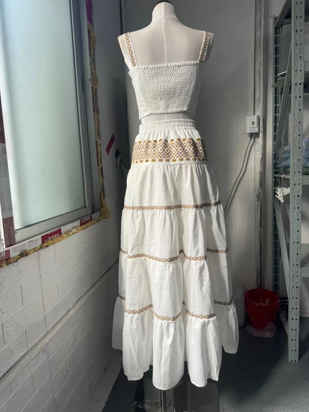 AELESEEN Дизайнерский модный комплект из 2 предметов Женский летний белый