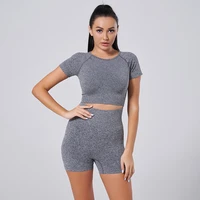 2022 hot sale seamless yoga set workout outfits for women sport bra high waist shorts gym yoga fitness clothing