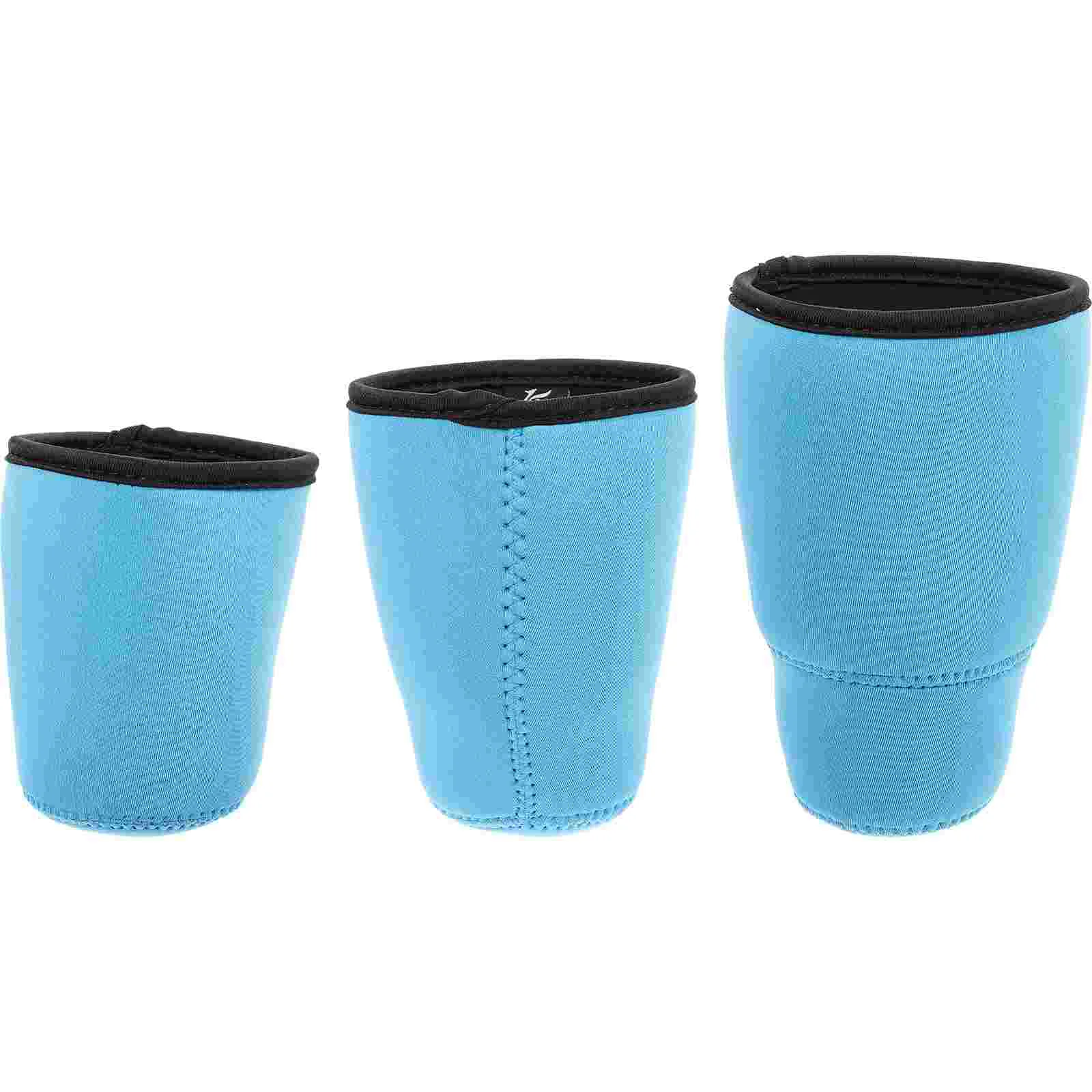 

3 Pcs Reusable Insulated Cup Sleeves Hot Beverage Neoprene Heat Resistant Bottle Cups Cover Adjustable Coffee Iced Covers Lid