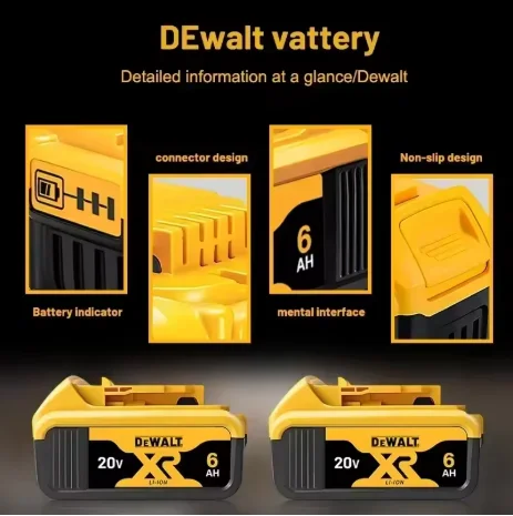 Фото Оригинальный сменный аккумулятор DeWalt 6Ah 20V для электроинструментов DCD887, DCD805, DCF860, DCD796, DCG406, DCF880, DCF512, DCD805 №3