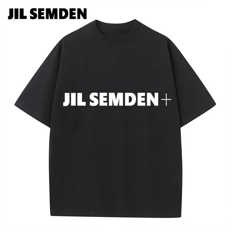Футболка с принтом для мужчин и женщин бренда JIL SEMDEN, свободный повседневный топ, минималистичный стиль для пар, высокое качество, 100% чистый хлопок. (art.: 3920dd0981ff7) - 3920dd0981ff7