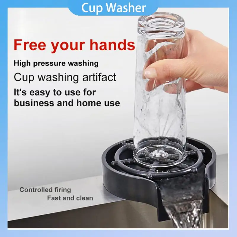 

Kitchen Sink Automatic Cup Washer Faucet Glass Rinser Bar Glass Rinser Coffee Pitcher Wash Cup Tool Kitchen Sink Accessories Hot
