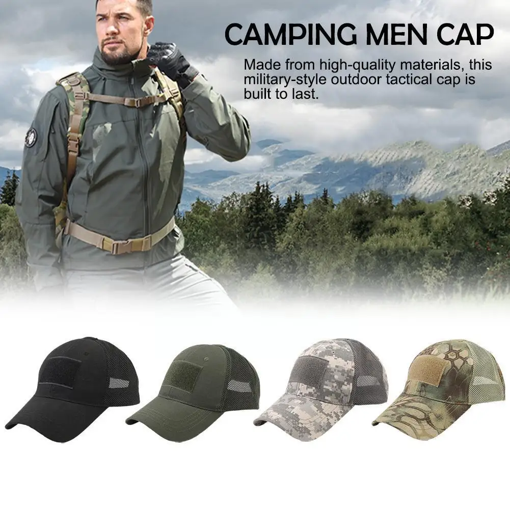 

Camo Baseball Cap Military Fans Outdoor Tactical Hat Mesh Outdoor Camping Sunscreen Cap Men Golf Fishing Hat Travel Hiking D8J1