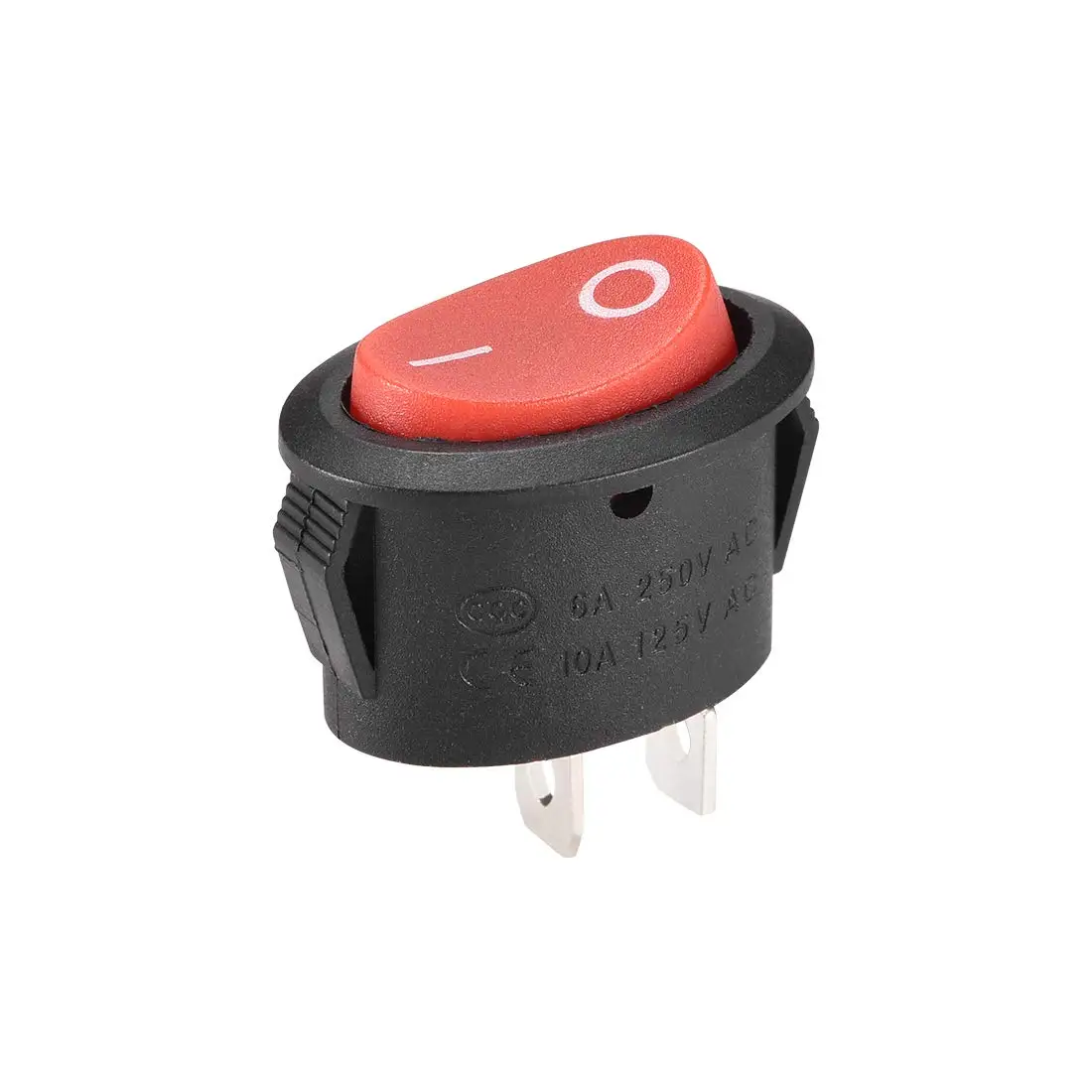 

Keszoox SPST Boat Rocker Switch Oval Red Toggle Switch for Boat Marine 2pins ON/Off AC250V/6A 125V/10A 1pcs