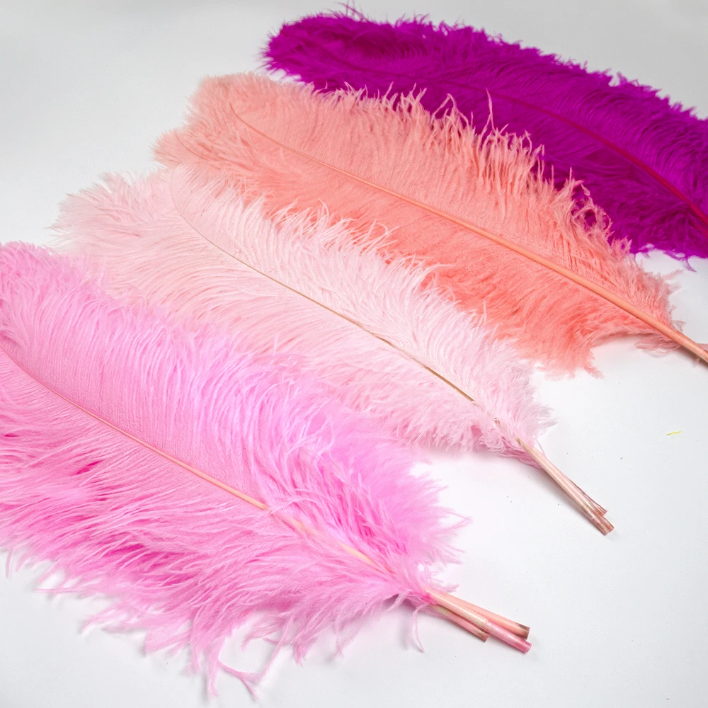 

10Pcs/Lot Real Ostrich Feather Pink for Crafts Wedding Party Decor Plumes Ostrich Table Centerpieces Colored Feathers Decoration