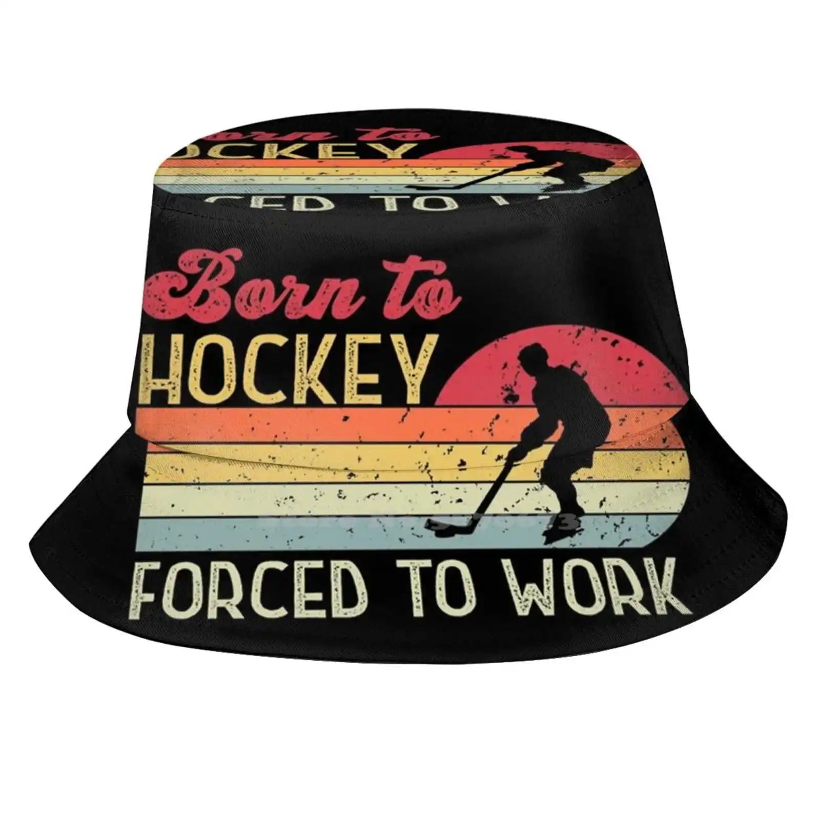 Born To Hockey Forced Work Ретро унисекс Летняя кепка Солнцезащитная шляпа Aaa Atom Blues