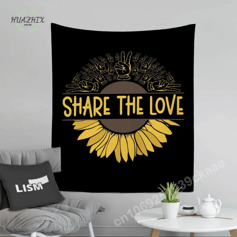 

Love Daisy Butterfly Tapestry Aesthetic Home Living Room Decor Boho Tapestries Wall Hanging Bedroom Backdrop Decoration Cloth