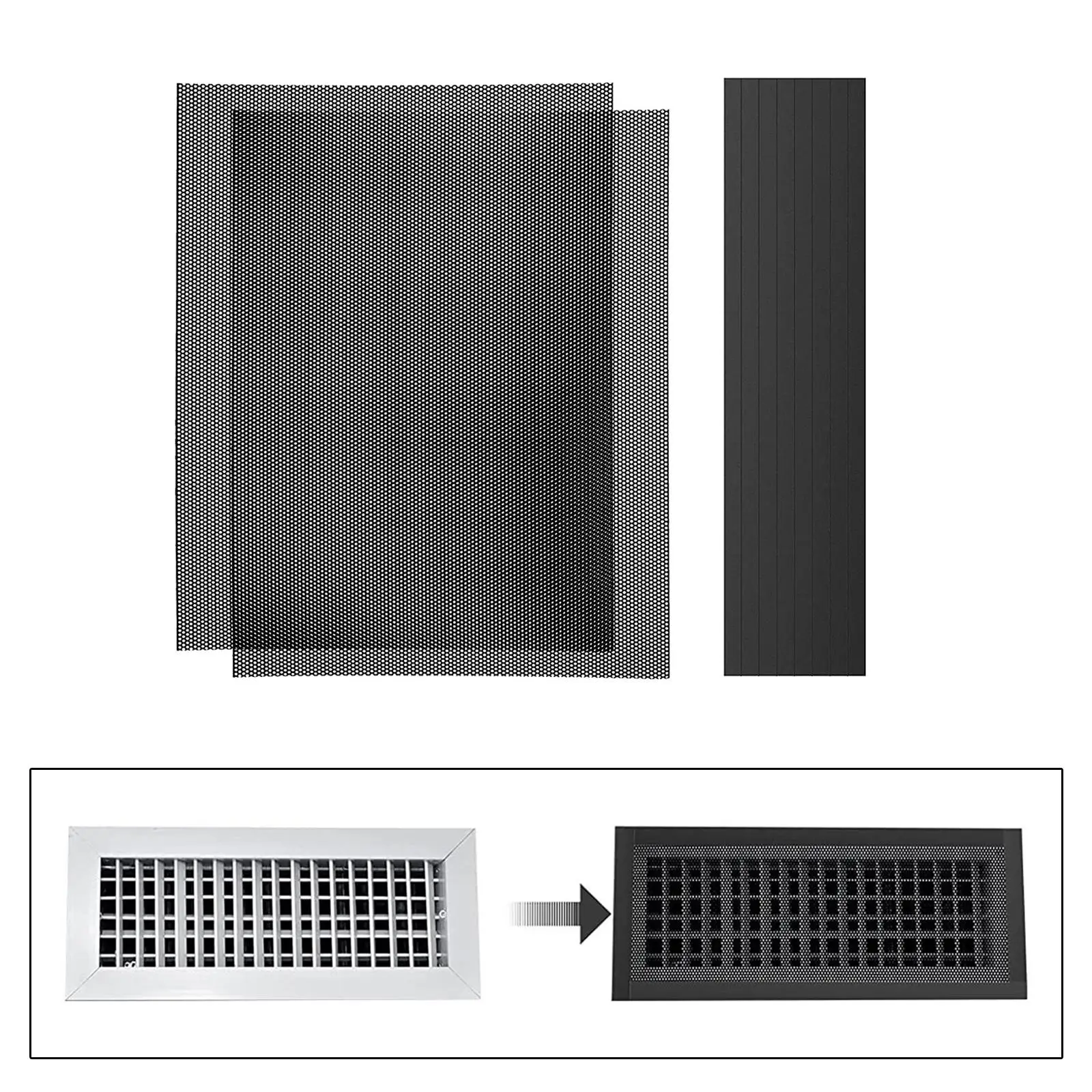 

Floor Air Vent Cover Multifunctional PVC Floor Vent Mesh Air Vent Screen Mesh Cover Floor Register Cover for Wall Ceiling Floor