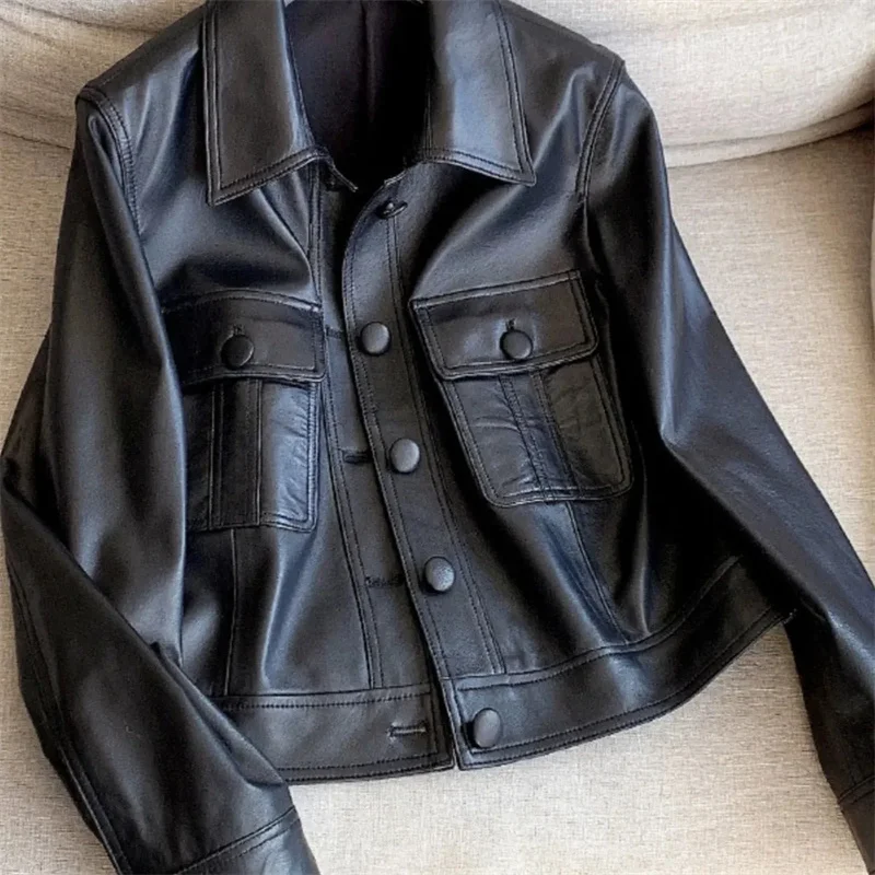 Высококачественное пальто из искусственной кожи для девочек весна-осень 2022