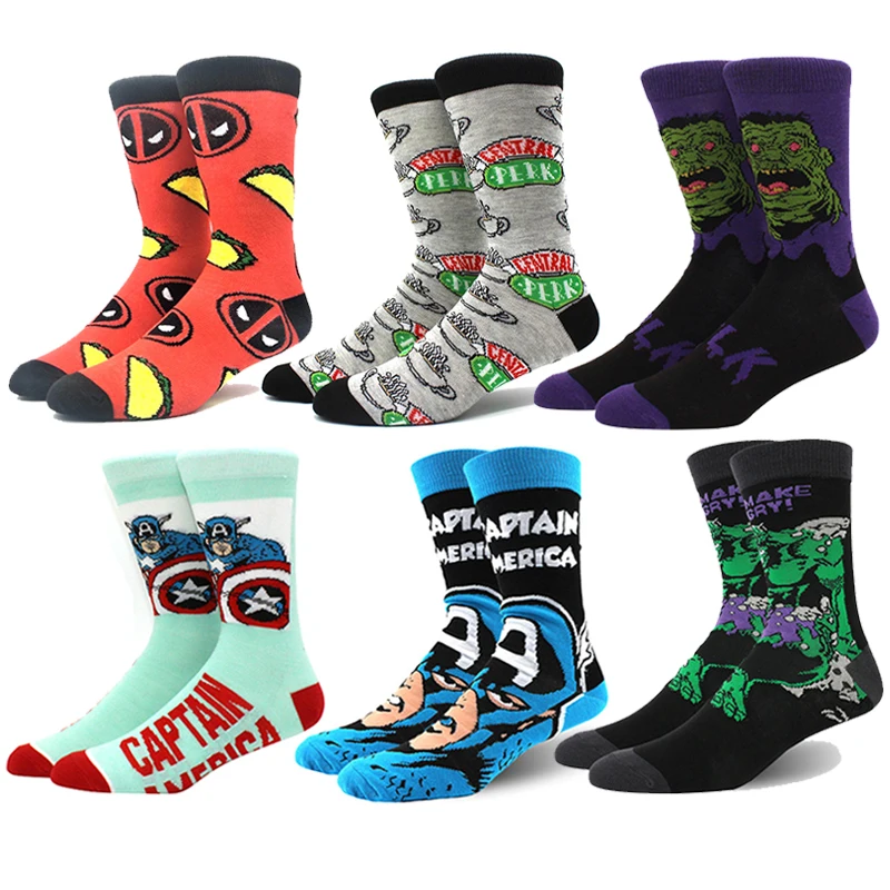 6 Pairs New High Quality Combed Cotton Men Socks Women Happy Fashion Novelty Skateboard Crew Casual Funny Socks for Men