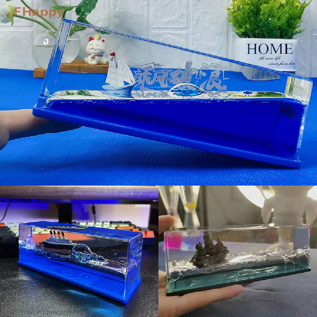 

Titanic Table Cruise Ship Fluid Drift Bottle Desktop Miniatures Home Decor Boat