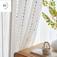 modern curtains for living dining room bedroom colorful striped white tulle sheer curtain drape window treatments for kitchen