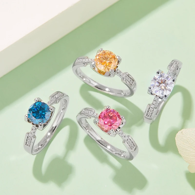 LUSTER 6 5 пробы с муассанитом 18 К 925 мм