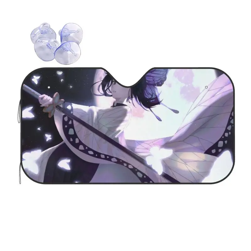 

Ghost Slayer Anime Car Sunshade Cartoon Animation Car Sunscreen UV Protection Auto Parts Decorative Sunshade